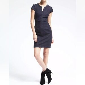 Banana Republic Angled Seam Dress Navy Denim in Size 6